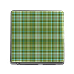 Vintage Green Plaid Memory Card Reader (square 5 Slot) by HermanTelo