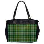 Vintage Green Plaid Oversize Office Handbag Front