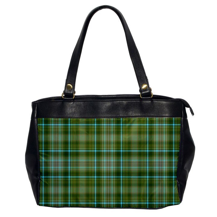 Vintage Green Plaid Oversize Office Handbag