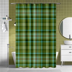 Vintage Green Plaid Shower Curtain 48  X 72  (small) 