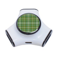 Vintage Green Plaid 3-port Usb Hub