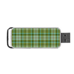 Vintage Green Plaid Portable Usb Flash (one Side)