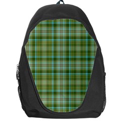 Vintage Green Plaid Backpack Bag