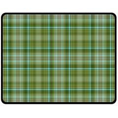 Vintage Green Plaid Double Sided Fleece Blanket (medium) 