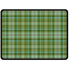 Vintage Green Plaid Double Sided Fleece Blanket (large)  by HermanTelo