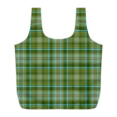 Vintage Green Plaid Full Print Recycle Bag (l)