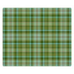 Vintage Green Plaid Double Sided Flano Blanket (small) 