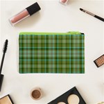 Vintage Green Plaid Cosmetic Bag (XS) Back