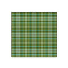 Vintage Green Plaid Satin Bandana Scarf