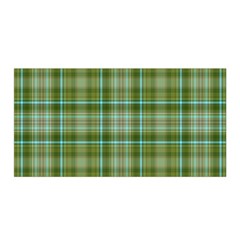 Vintage Green Plaid Satin Wrap