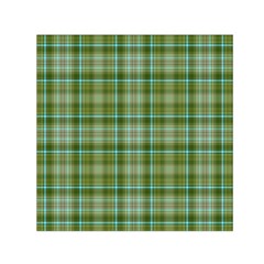 Vintage Green Plaid Small Satin Scarf (square)