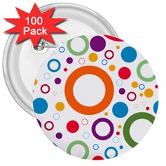 Wallpaper Circle 3  Buttons (100 Pack)  by HermanTelo