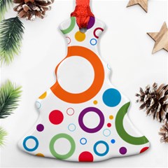 Wallpaper Circle Christmas Tree Ornament (two Sides)