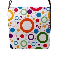 Wallpaper Circle Flap Closure Messenger Bag (l) by HermanTelo