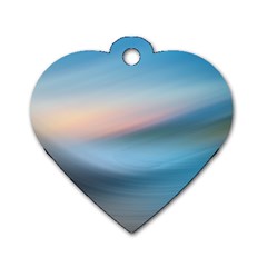 Wave Background Dog Tag Heart (one Side) by HermanTelo