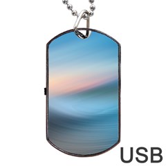 Wave Background Dog Tag Usb Flash (one Side)