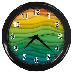 Waves Texture Wall Clock (black)