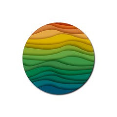 Waves Texture Rubber Coaster (round)  by HermanTelo