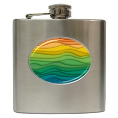 Waves Texture Hip Flask (6 Oz)