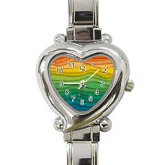 Waves Texture Heart Italian Charm Watch