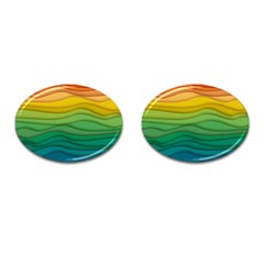 Waves Texture Cufflinks (oval)