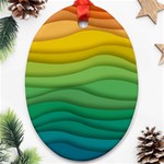 Waves Texture Oval Ornament (Two Sides) Front