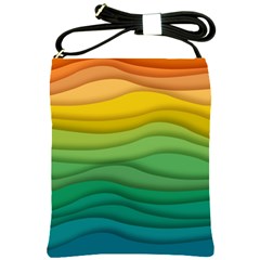 Waves Texture Shoulder Sling Bag by HermanTelo