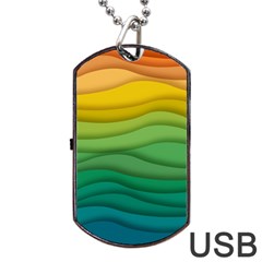 Waves Texture Dog Tag Usb Flash (one Side)