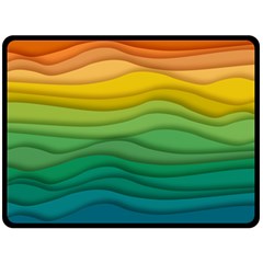 Waves Texture Double Sided Fleece Blanket (large)  by HermanTelo