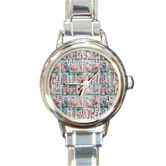 Asian Illustration Posters Collage Round Italian Charm Watch