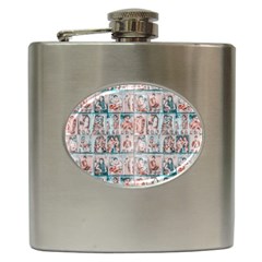 Asian Illustration Posters Collage Hip Flask (6 Oz) by dflcprintsclothing