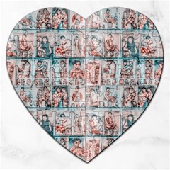 Asian Illustration Posters Collage Jigsaw Puzzle (heart) by dflcprintsclothing