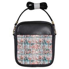 Asian Illustration Posters Collage Girls Sling Bag by dflcprintsclothing