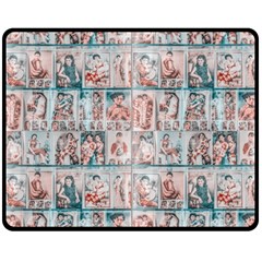 Asian Illustration Posters Collage Fleece Blanket (medium) 