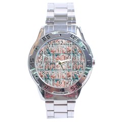 Asian Illustration Posters Collage Stainless Steel Analogue Watch by dflcprintsclothing