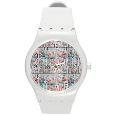 Asian Illustration Posters Collage Round Plastic Sport Watch (m) by dflcprintsclothing