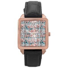 Asian Illustration Posters Collage Rose Gold Leather Watch  by dflcprintsclothing