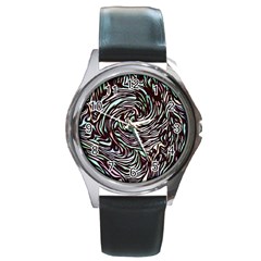 Stained Glass Round Metal Watch by Mariart