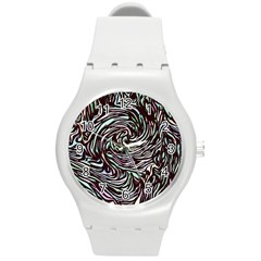 Stained Glass Round Plastic Sport Watch (m) by Mariart