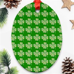 Plaid Shamrocks Clover Ornament (oval) by Mariart