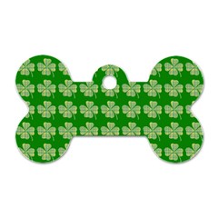 Plaid Shamrocks Clover Dog Tag Bone (two Sides) by Mariart