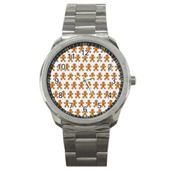 Gingerbread Men Sport Metal Watch by Mariart