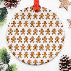 Gingerbread Men Round Ornament (two Sides) by Mariart