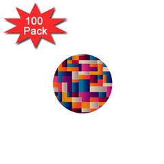 Abstract Geometry Blocks 1  Mini Buttons (100 Pack) 