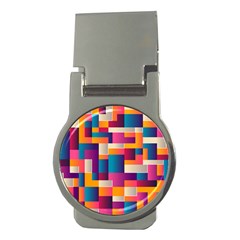 Abstract Geometry Blocks Money Clips (round)  by Bajindul