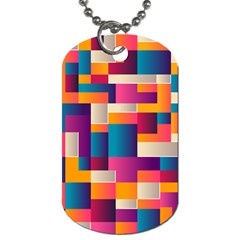 Abstract Geometry Blocks Dog Tag (two Sides)