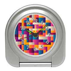 Abstract Geometry Blocks Travel Alarm Clock