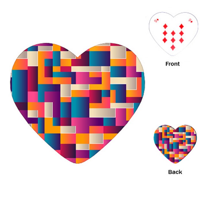 Abstract Geometry Blocks Playing Cards (Heart)