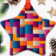 Abstract Geometry Blocks Star Ornament (two Sides) by Bajindul