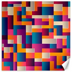 Abstract Geometry Blocks Canvas 16  X 16  by Bajindul